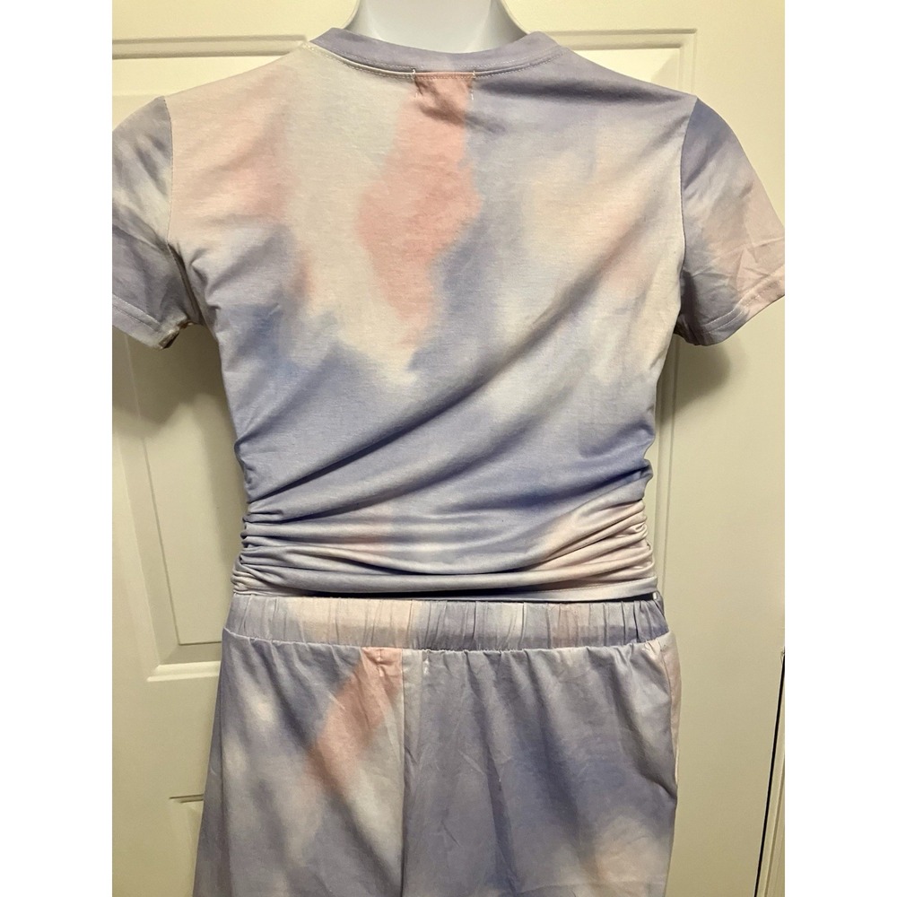 Love + Harmony 2 Pc Set Sz‎ Small Women's Purple Blue Pink Tie Dye Shorts Shirt - Picture 6 of 8